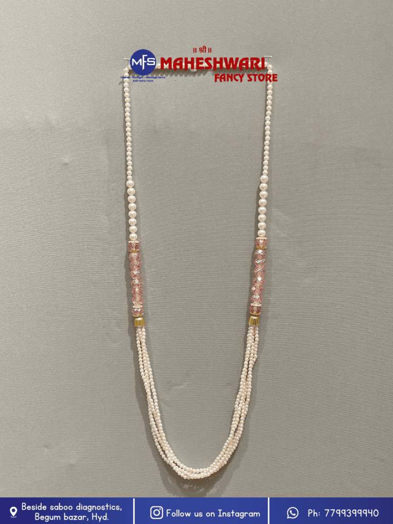 Fancy Pink Beads Swagat Mala