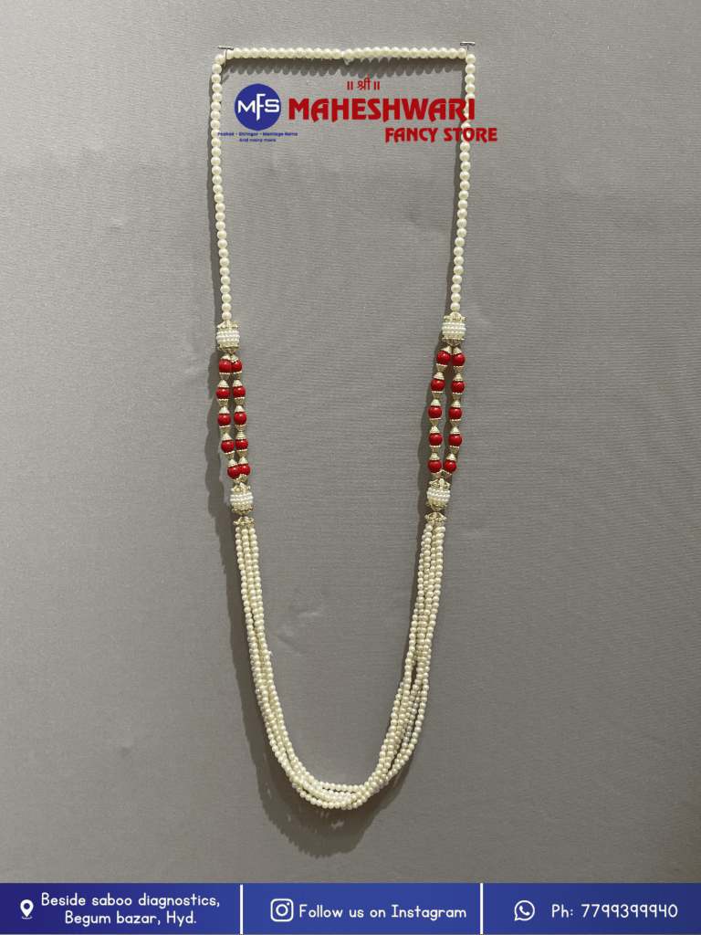 Fancy Red Moti Swagat Mala