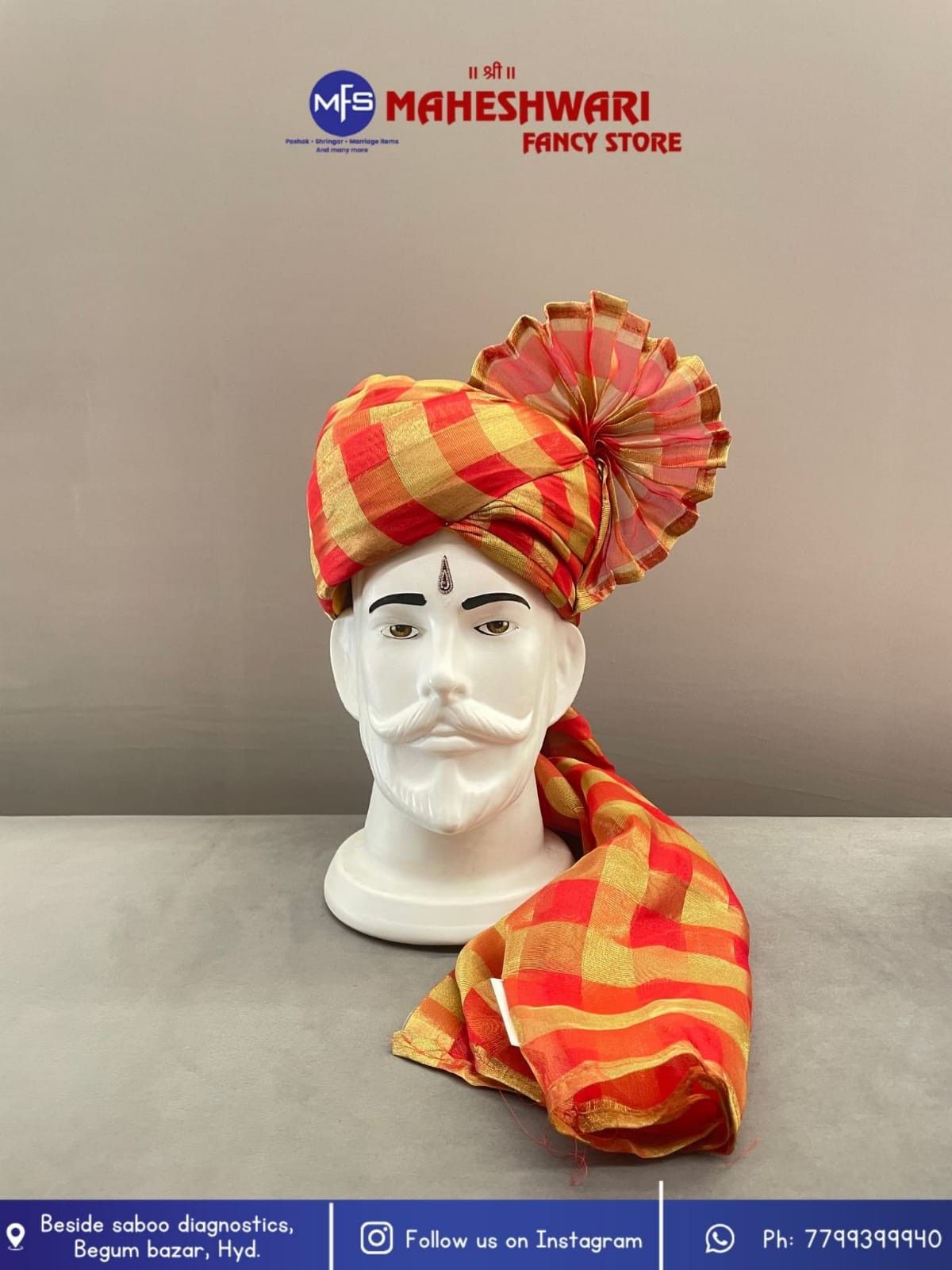 Tissue Red Checks Barati Pagdi