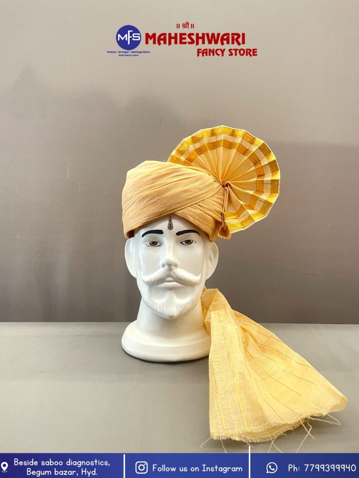 Chiku Turra Barati Pagdi Fabric