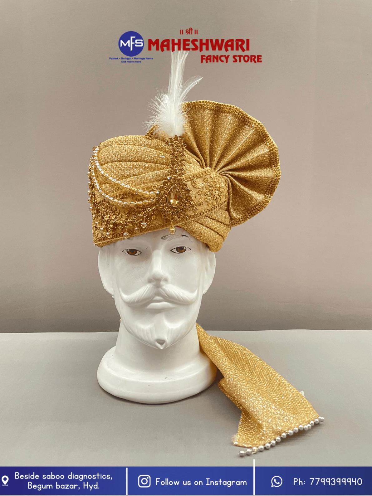 Fancy Golden Dulha Pagdi