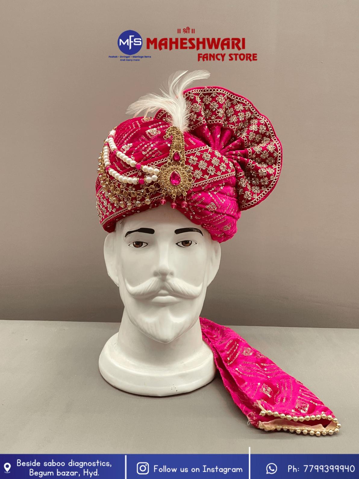 MFS Wedding Essentials - Fancy Rani Pink Dulha Pagdi