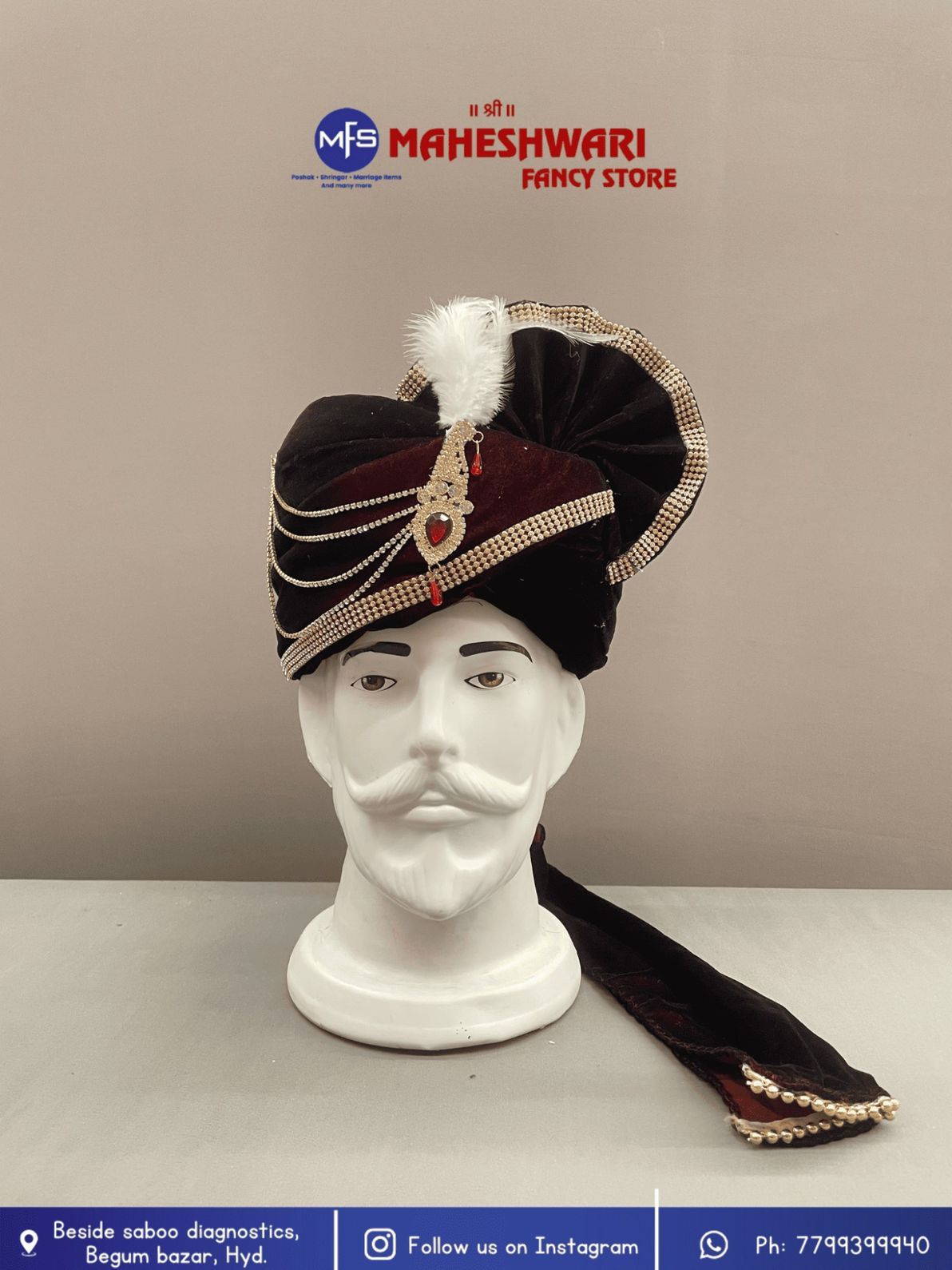 MFS Wedding Essentials - Fancy Velvet Dulha Pagdi