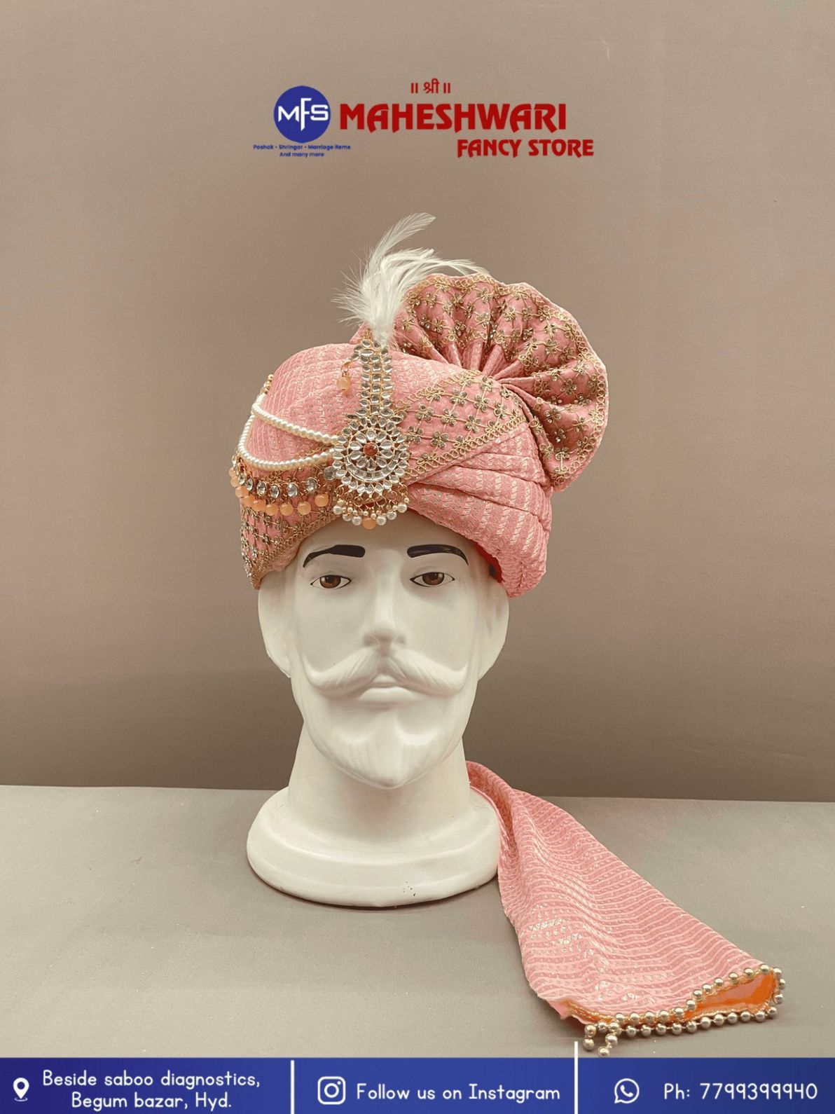 MFS Wedding Essentials - Fancy Pink Duha Pagdi