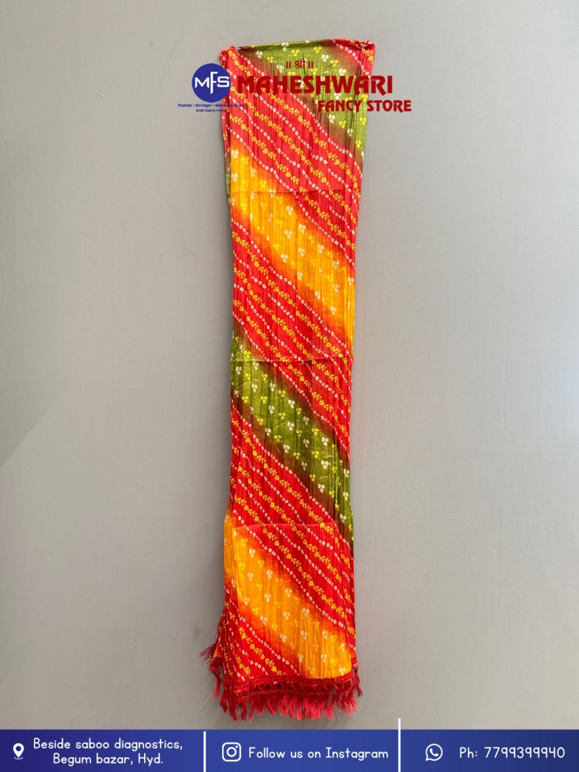 Red Yellow and Green Swagat Duppata