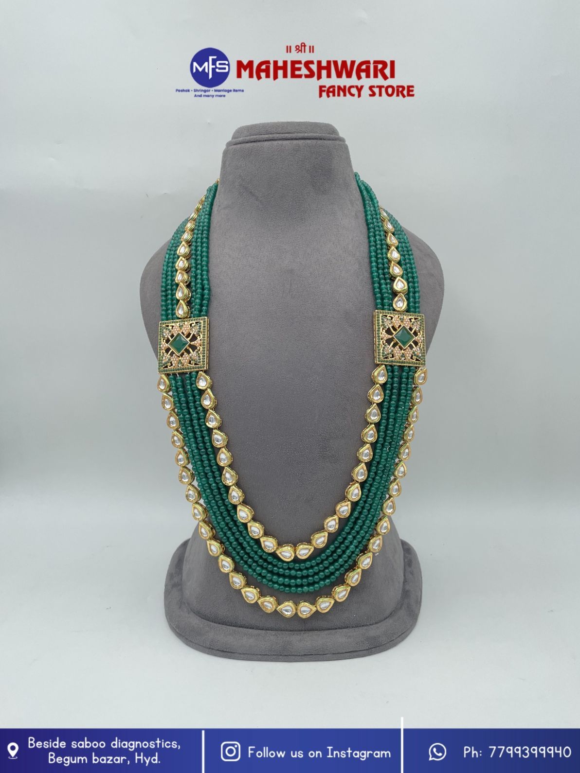 MFS Wedding Essentials - Green Moti and Pearl Dulha Mala