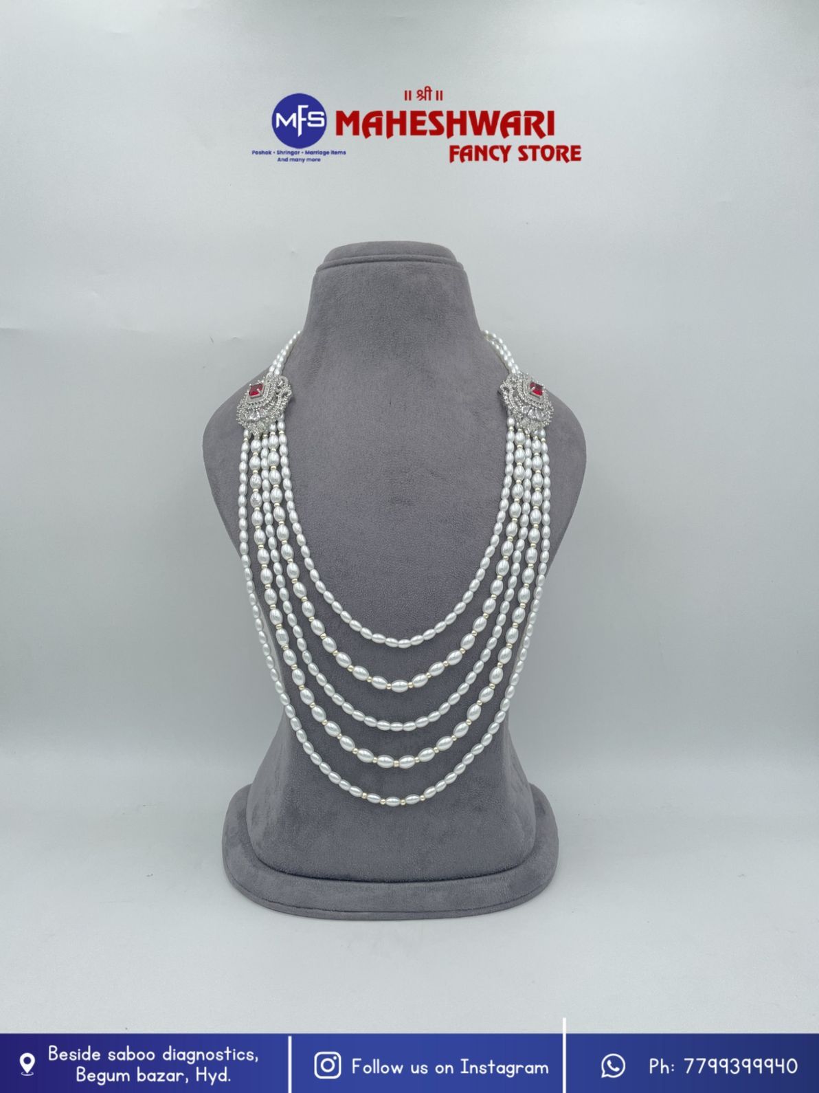 MFS Wedding Essentials - White Moti Dulha Mala