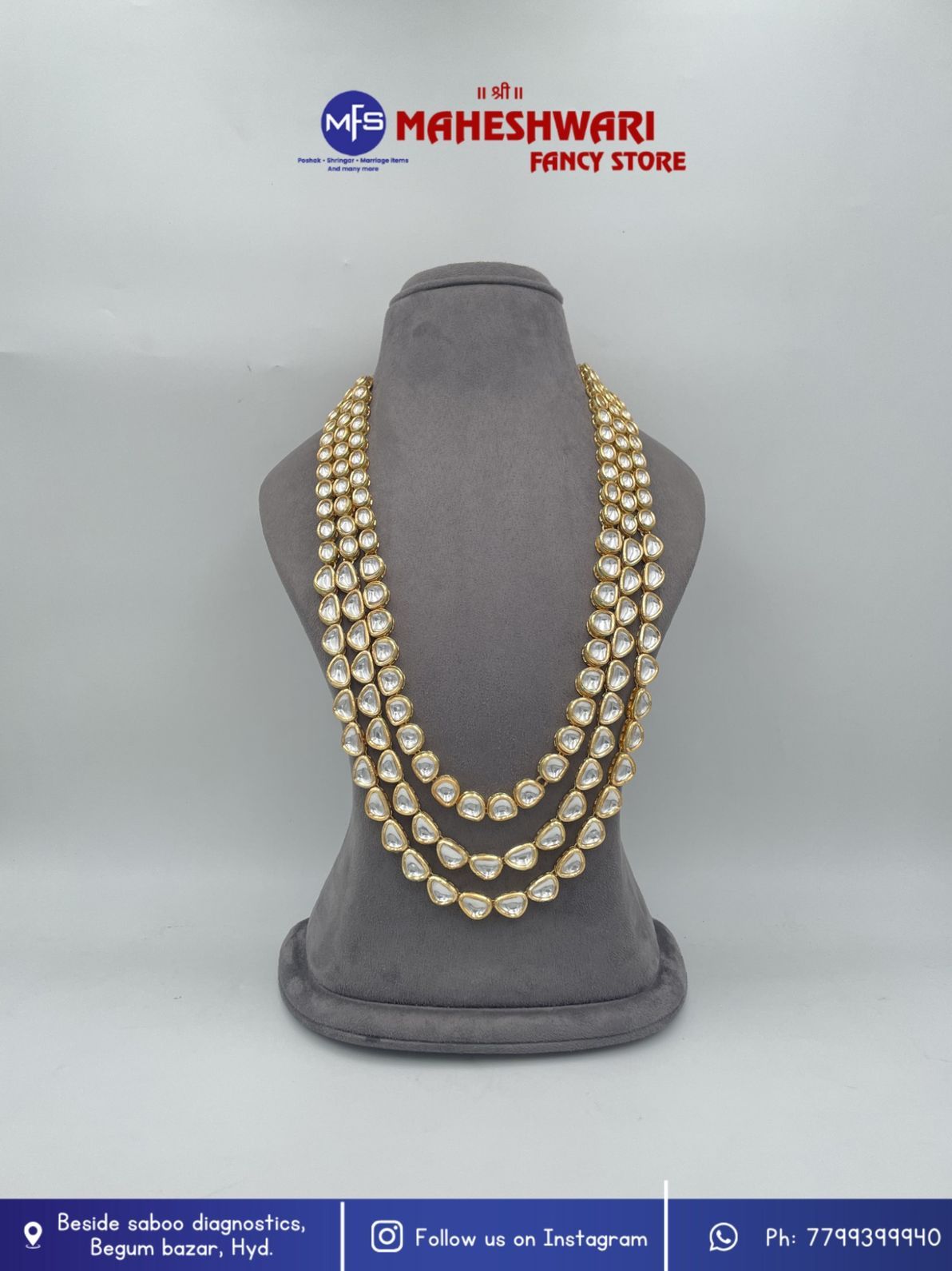 MFS Wedding Essentials - White Kundan Dulha Mala