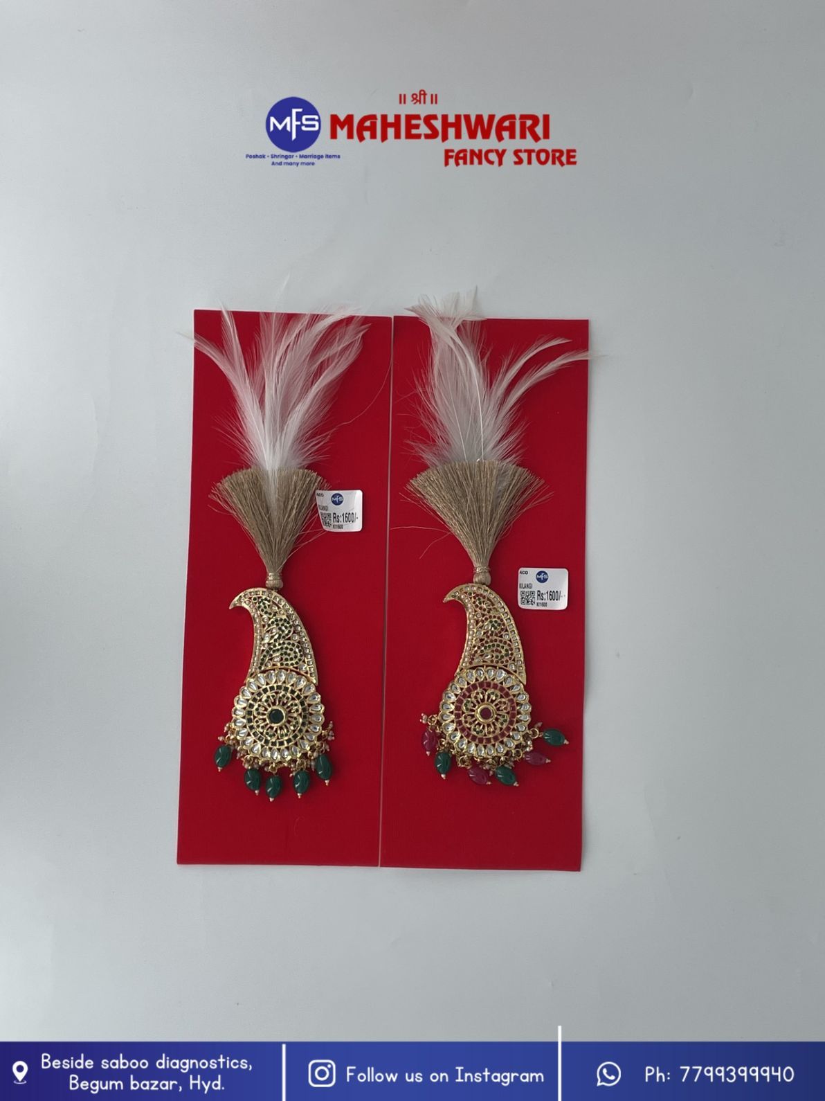 Traditional Gold Stone and Feather Kilangi