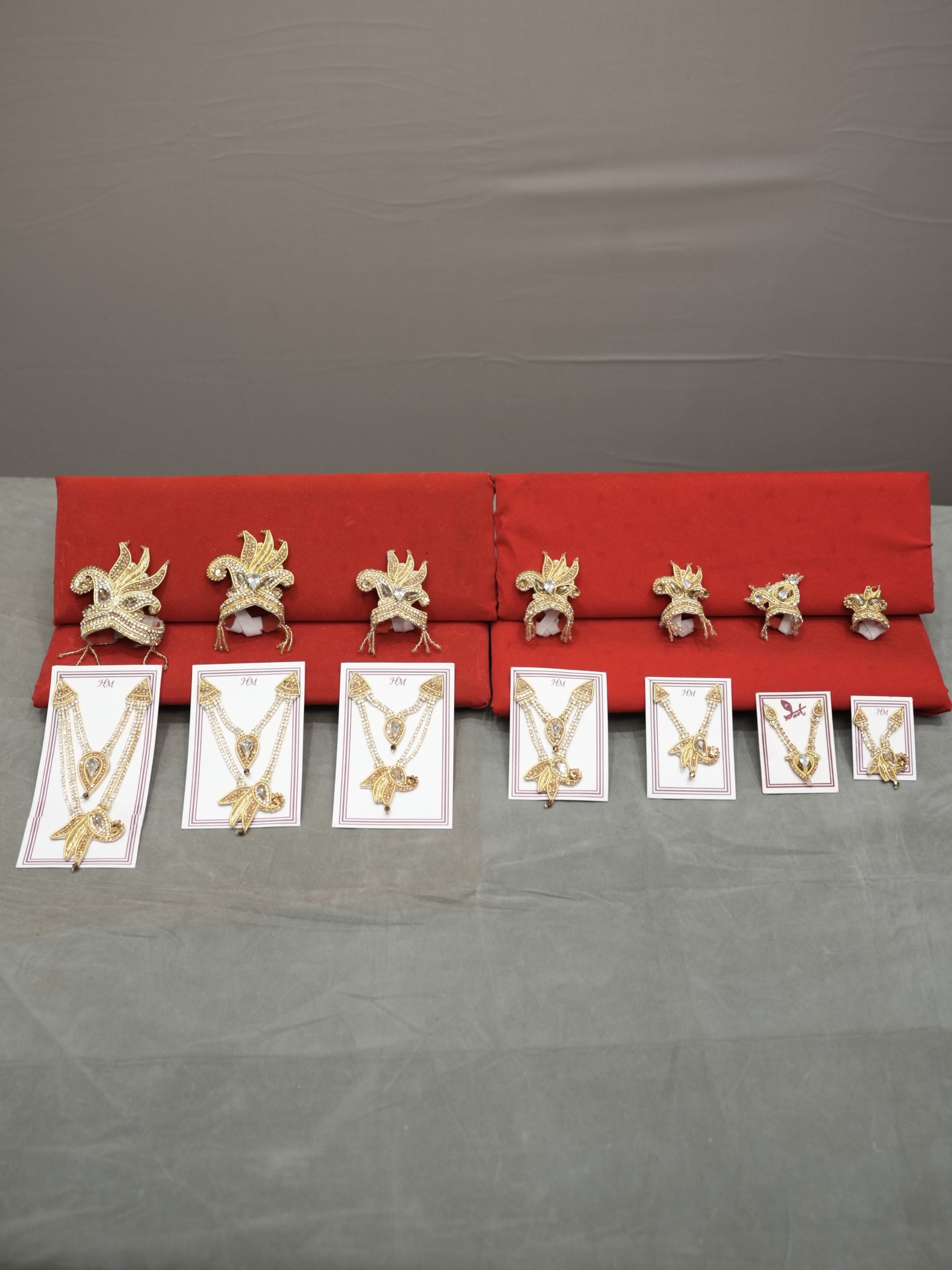 Maheshwari Fancy Store - Jari Mukut Haar Golden