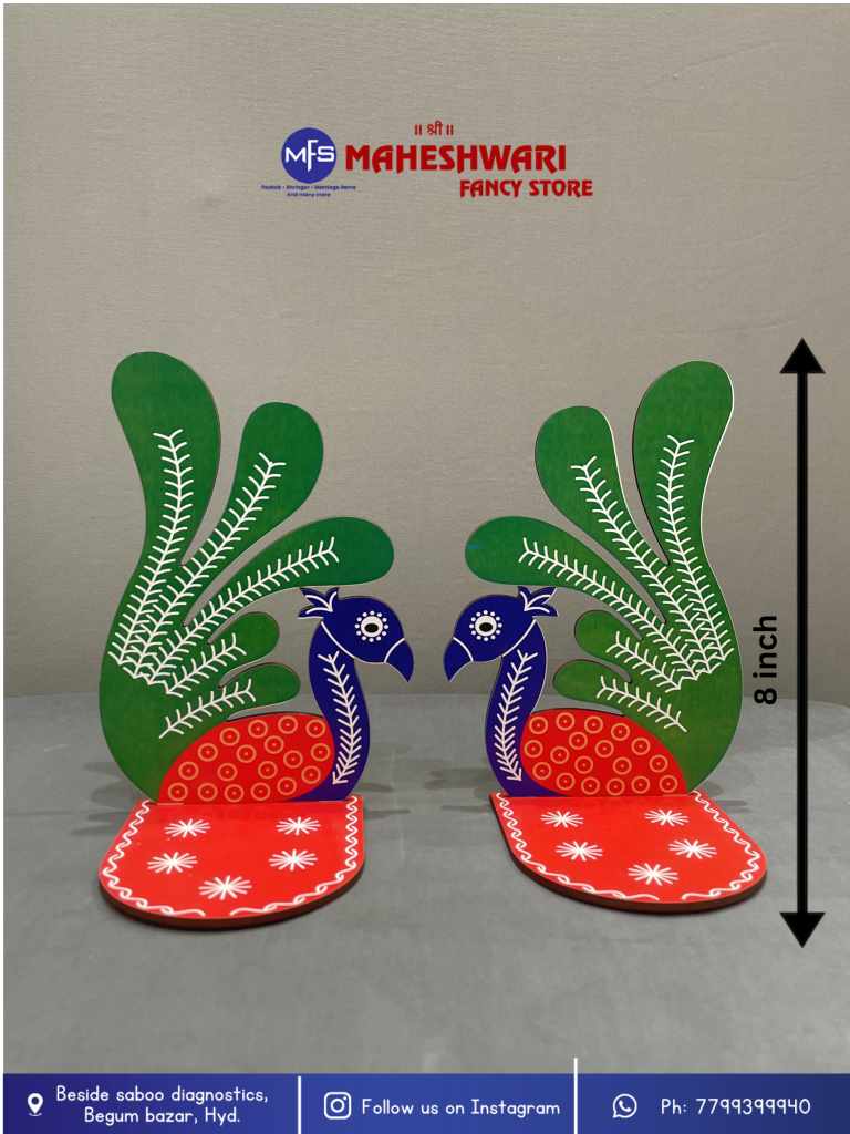 Maheshwari Fancy Store - Peacock Cutout With Lamp Stand
