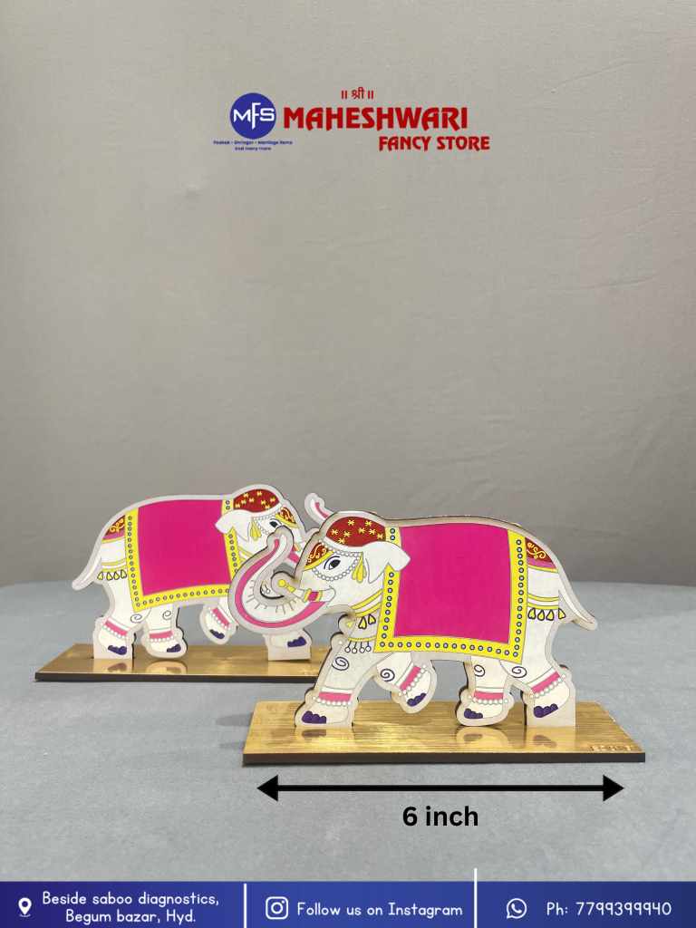 Pink and White Elephant Cutout