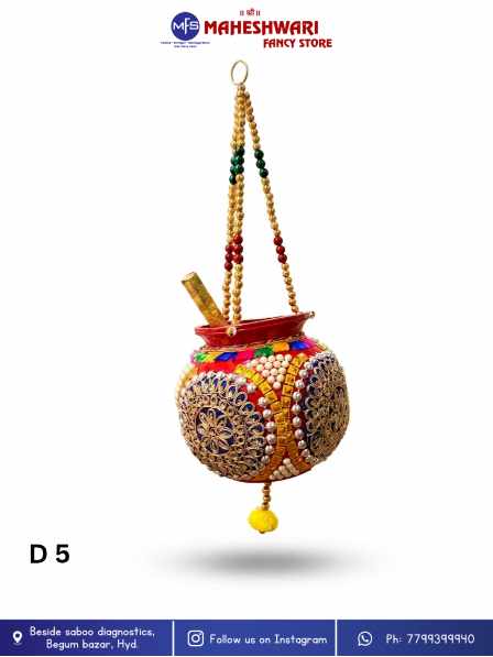 Decorative Orange Colour Makhan Handi
