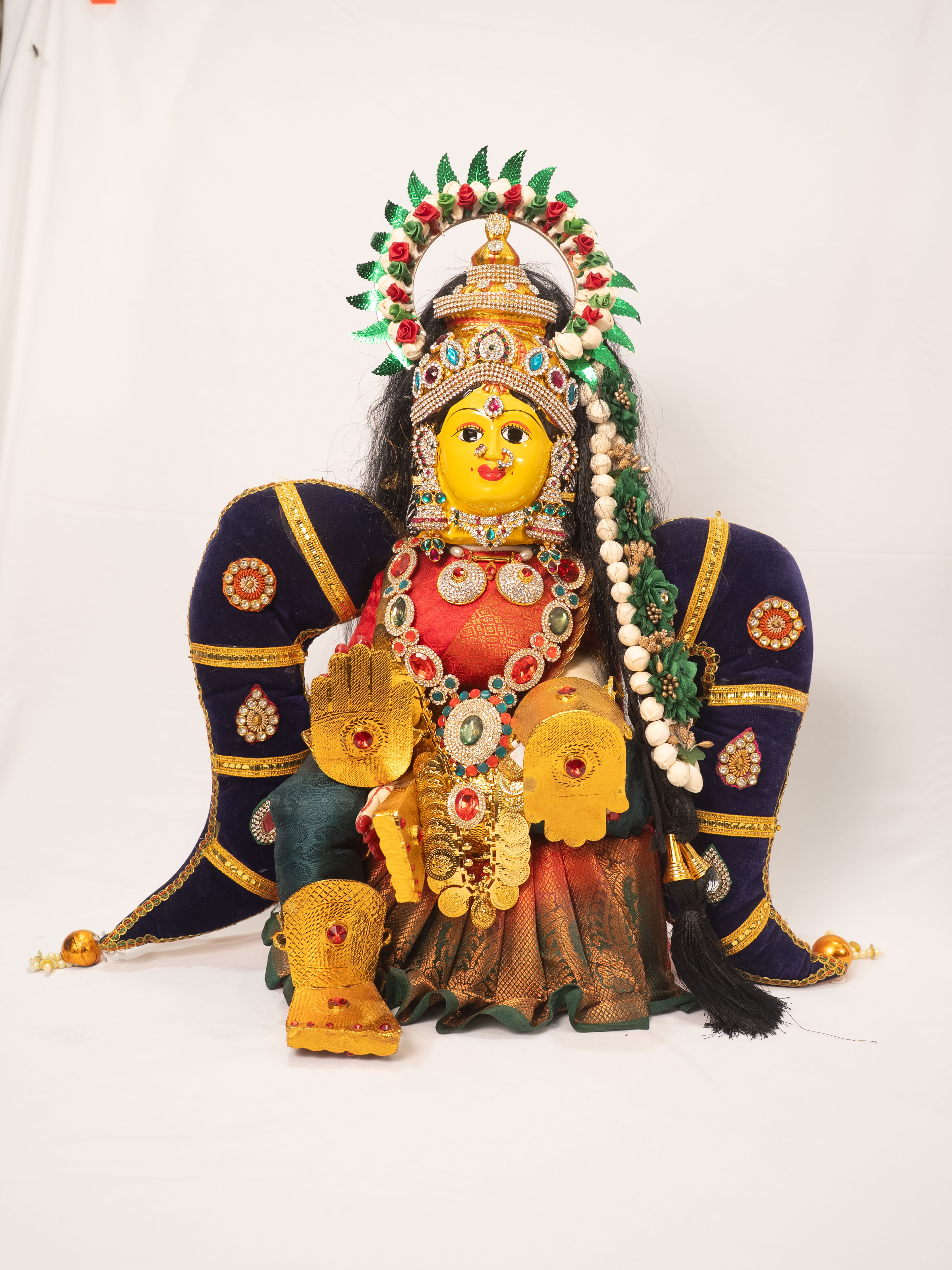 Maheshwari Fancy Store - Varalakshmi Decoration Body with Thomalai and Golden Hands and Legs