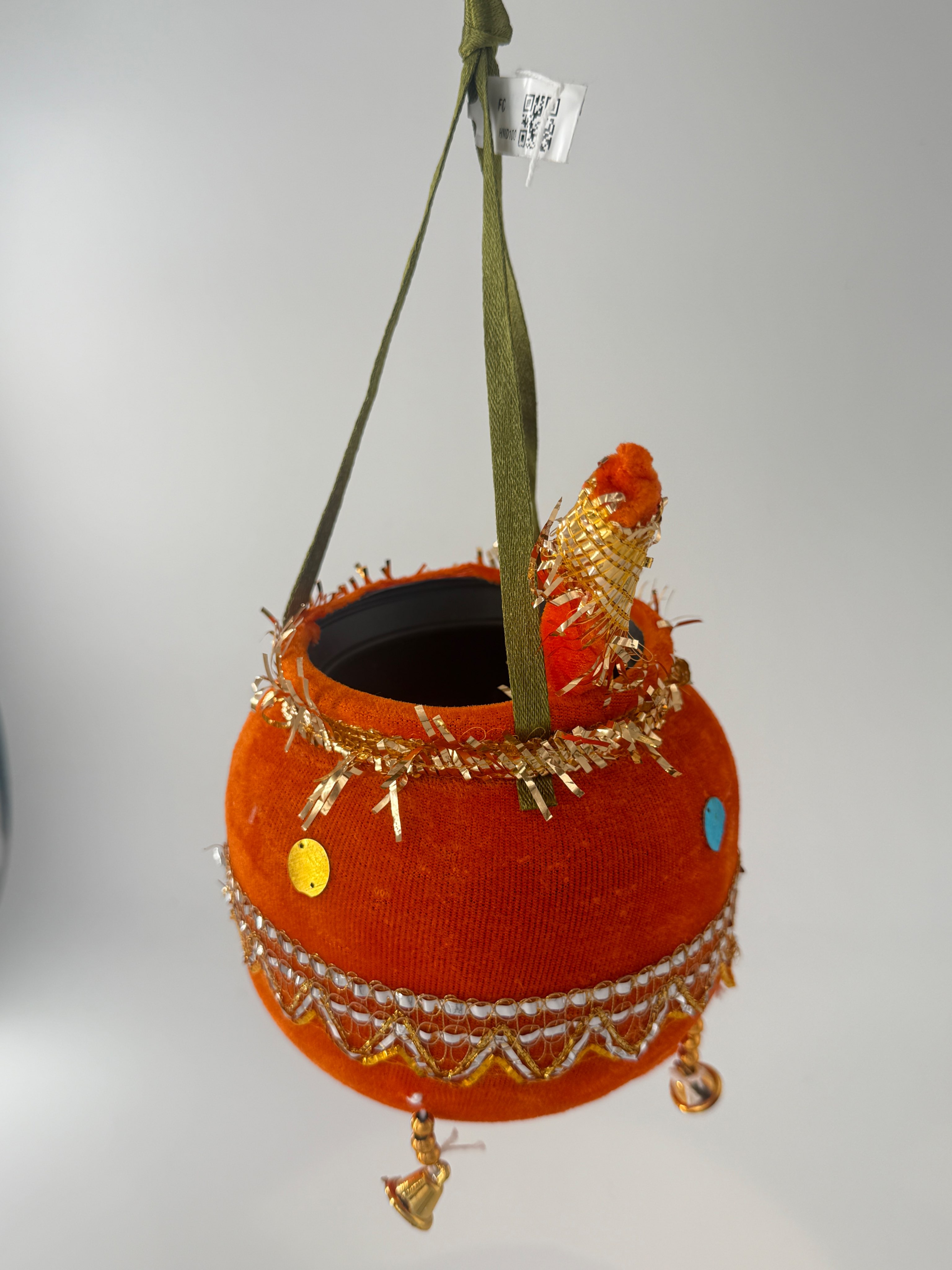 Decorative Orange Colour Makhan Handi