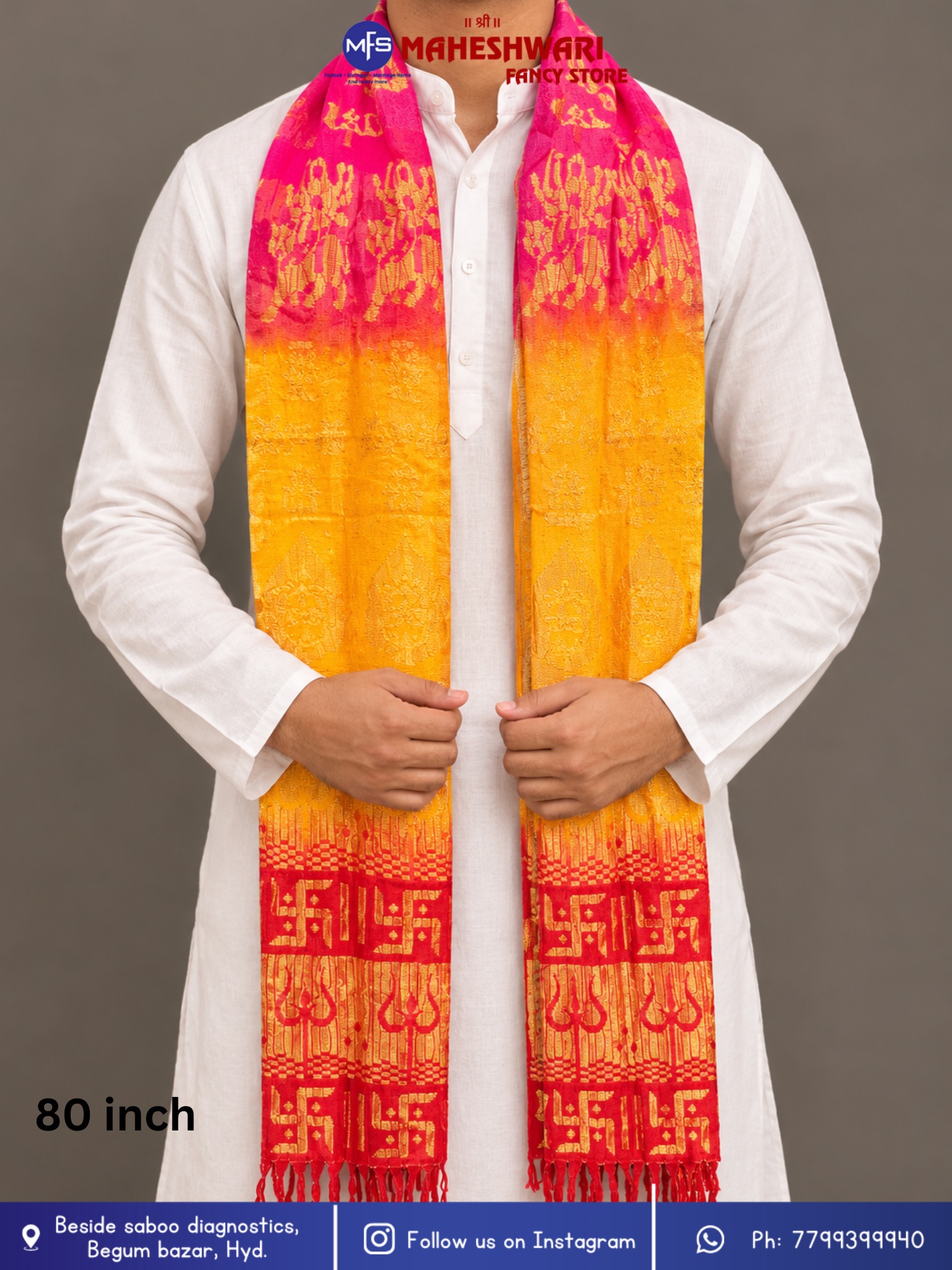 Multicolour Mata ji Duppata