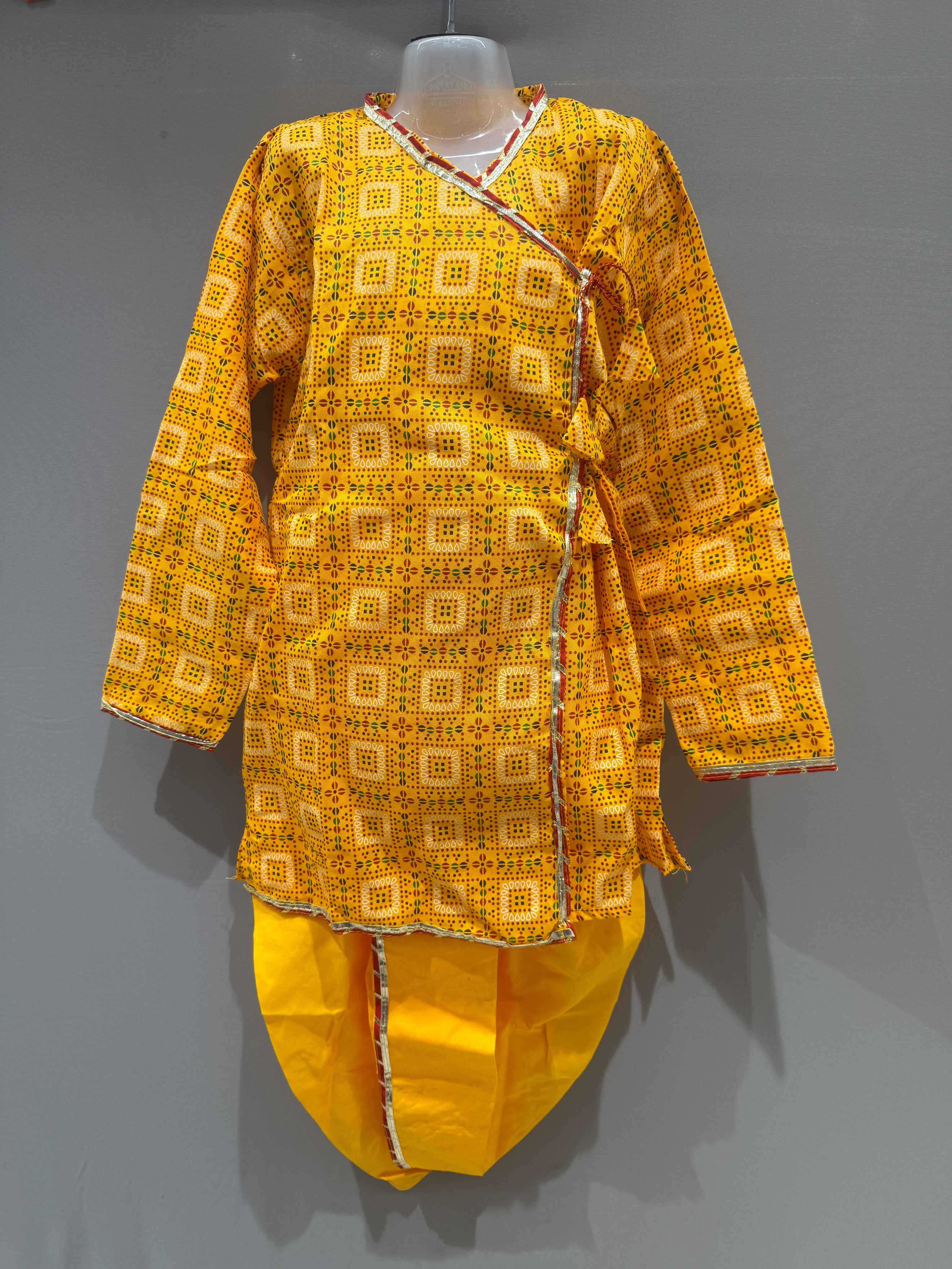 Yellow Gota Chunri Krishna Dress