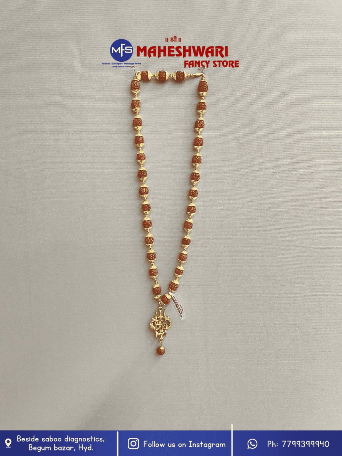 Maheshwari Fancy Store - Fancy Rudraksha Mala with Pendant