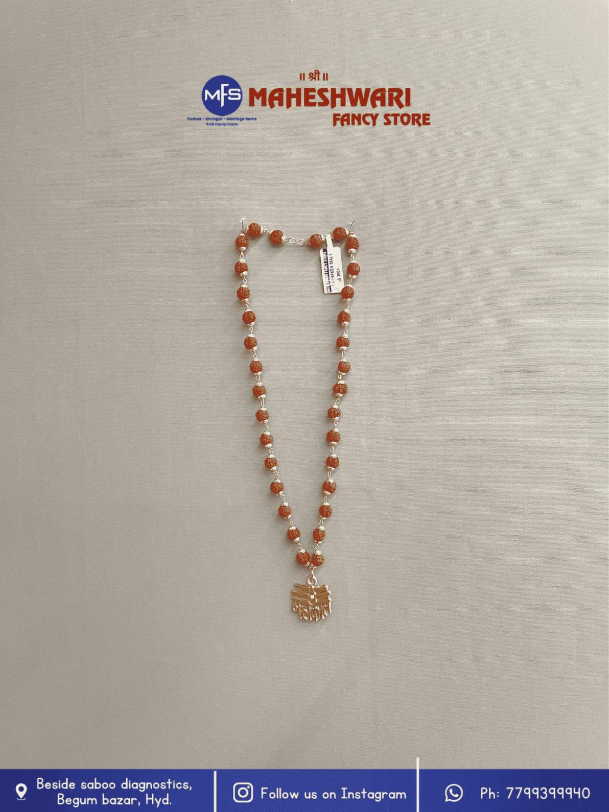 Maheshwari Fancy Store - Rudraksha Mala with Pendant