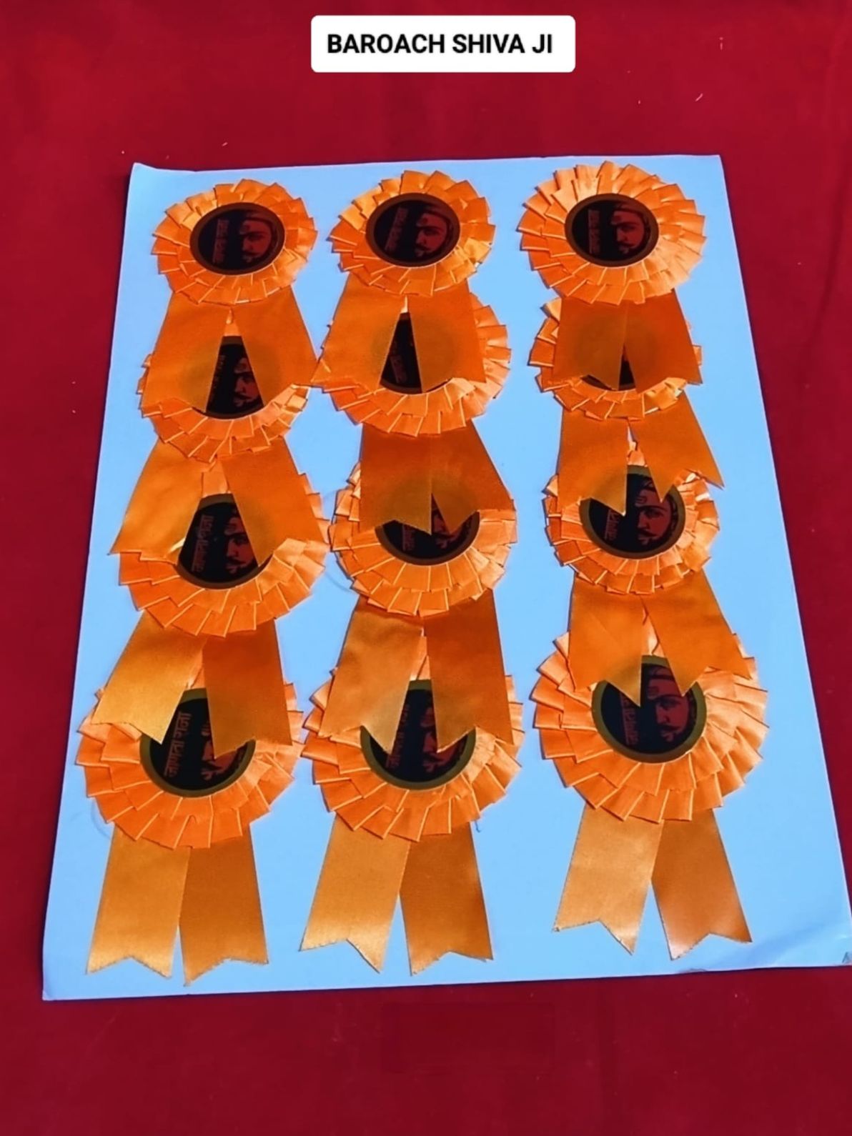 Maheshwari Fancy Store - Orange Shivaji Maharaj Brooch