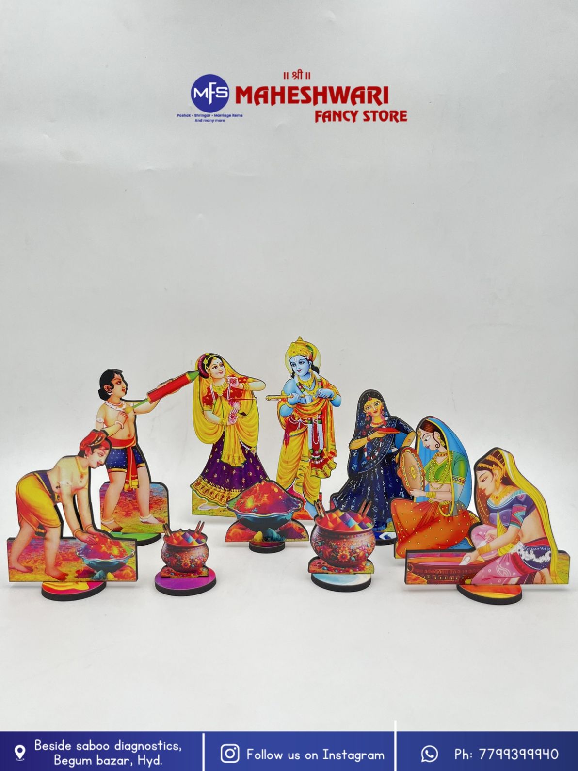 Maheshwari Fancy Store - Holi Raasleela Cutout 9 pc Set