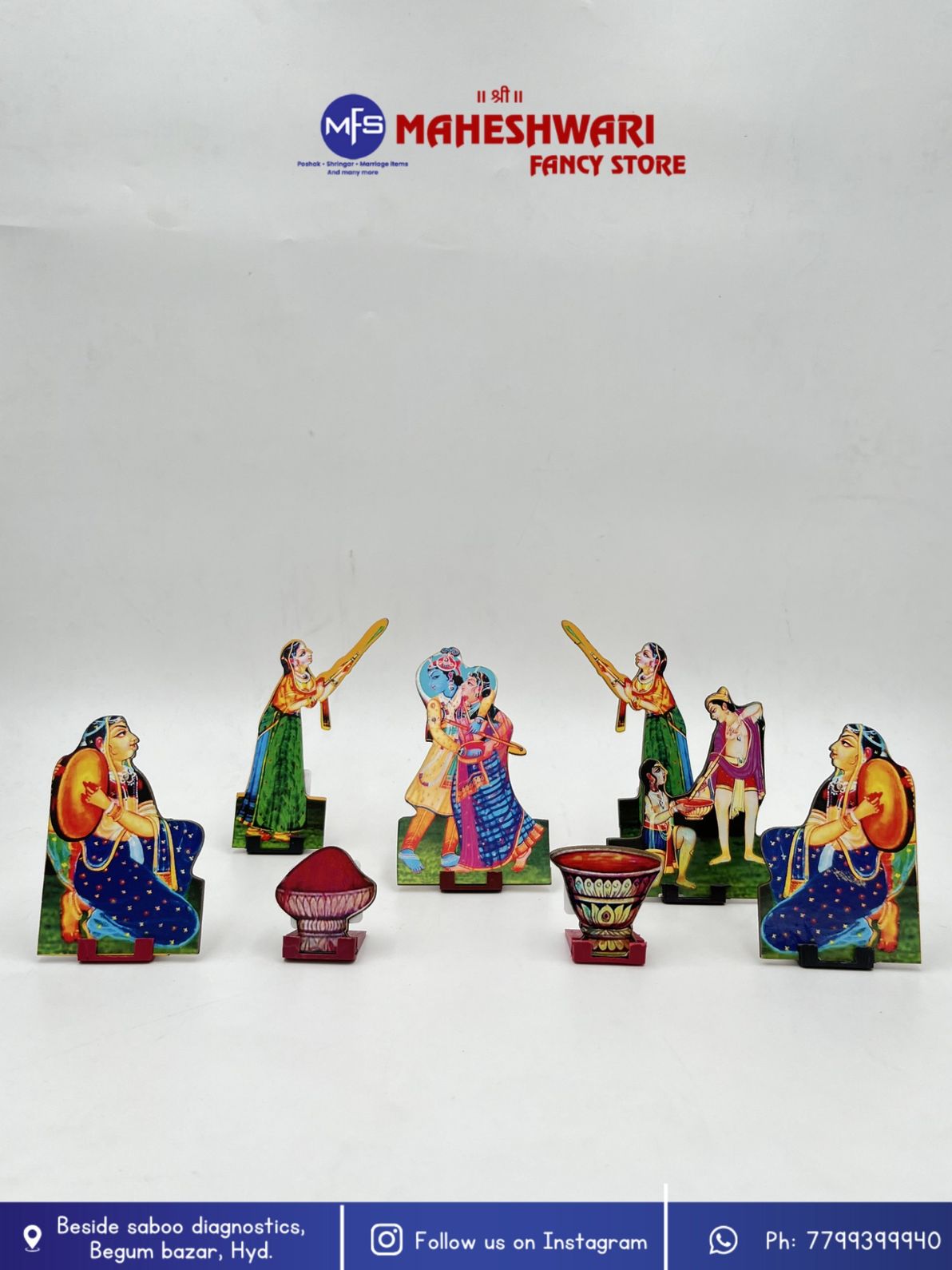 Maheshwari Fancy Store - Holi Raasleela Cutout 8 pc Set