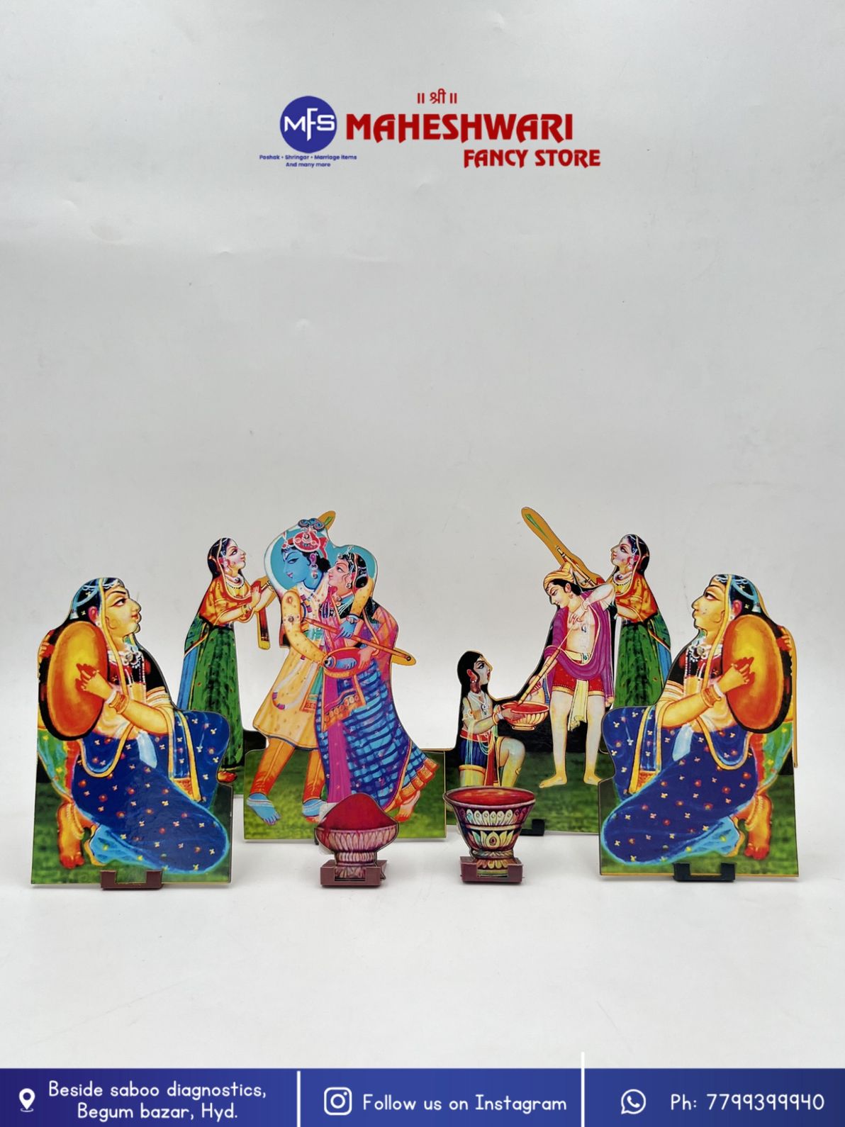 Maheshwari Fancy Store - Holi Raasleela Cutout 8 pc Set