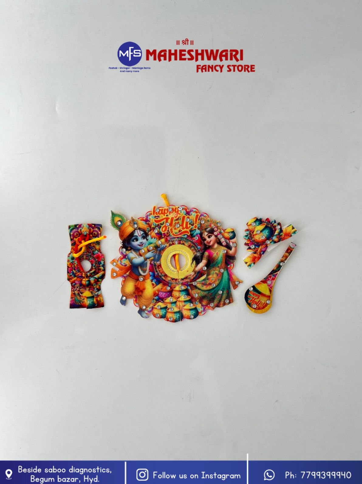 Maheshwari Fancy Store - Laddugopal Multicolour Holi Special Poshak