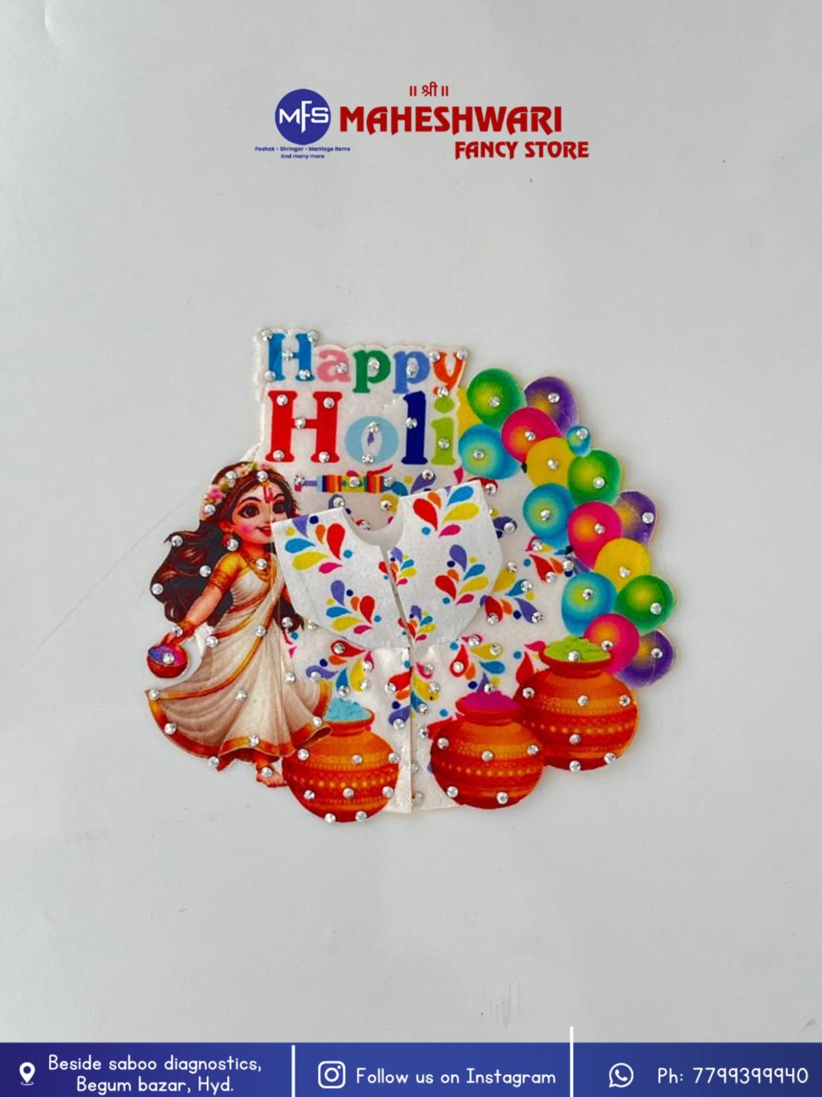 Maheshwari Fancy Store - Laddugopal Holi Special Poshak