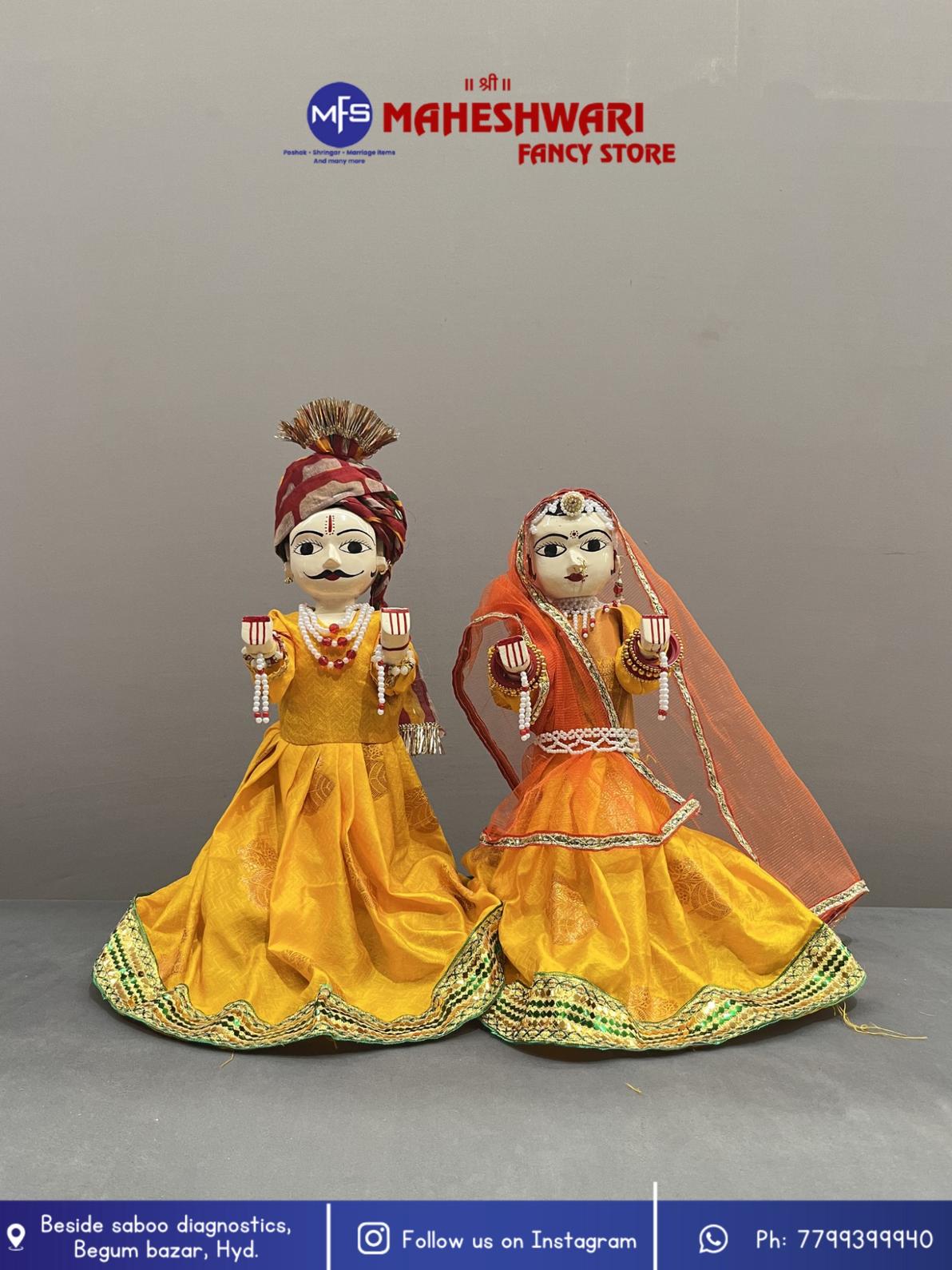 Maheshwari Fancy Store - Yellow Gangaur Set 15 Inch