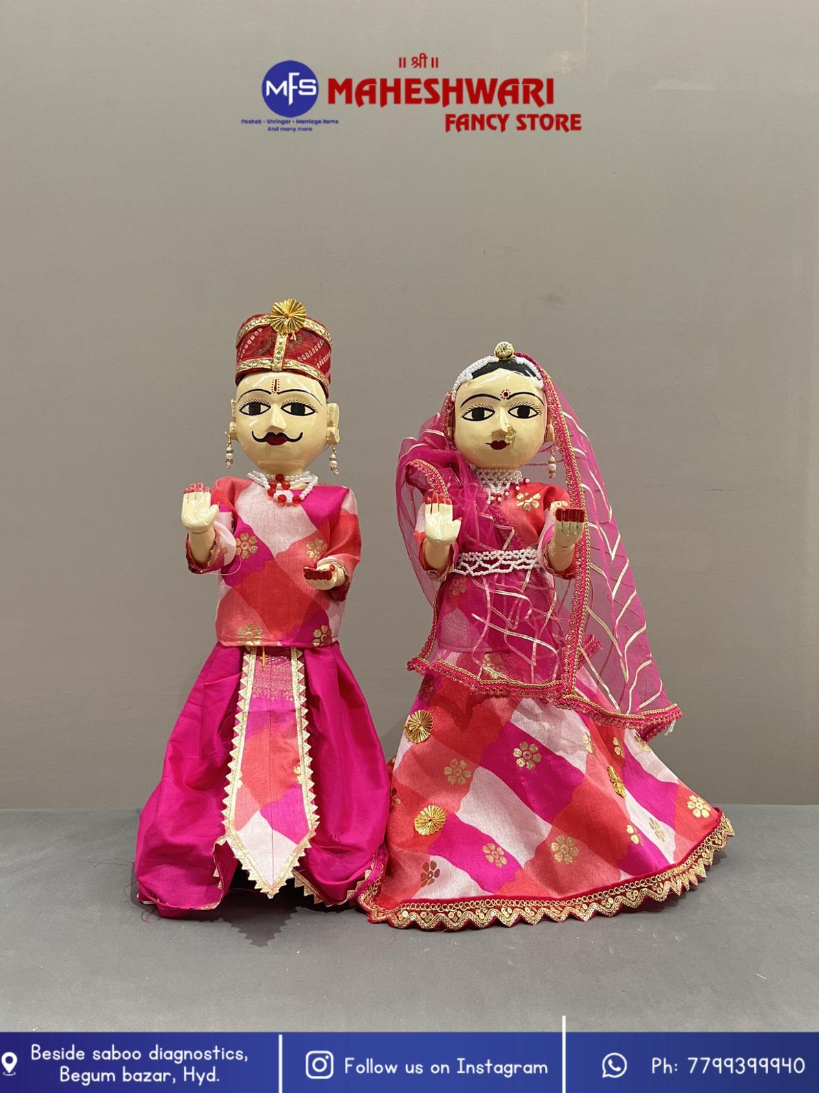 Maheshwari Fancy Store - Pink Aahirwaad Gangaur Set 18 Inch