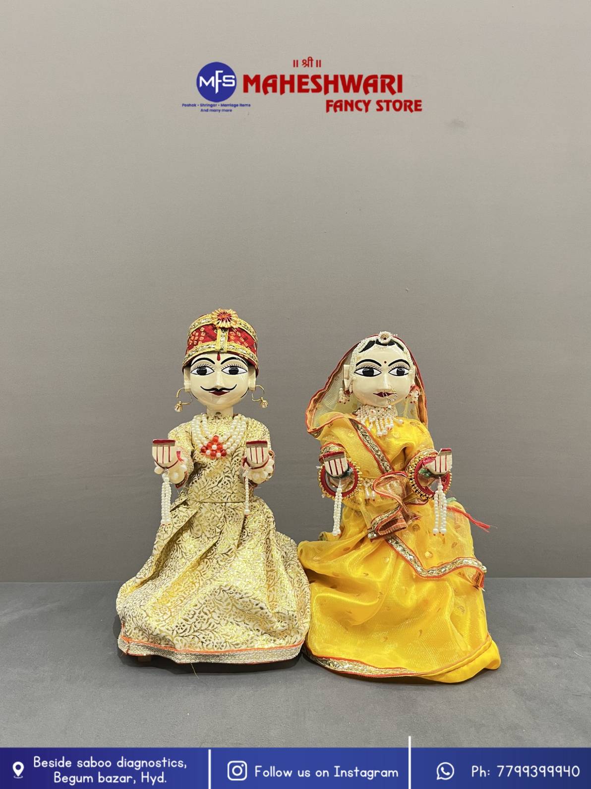 Maheshwari Fancy Store - Gold and Yellow Gangaur Set 12 Inch