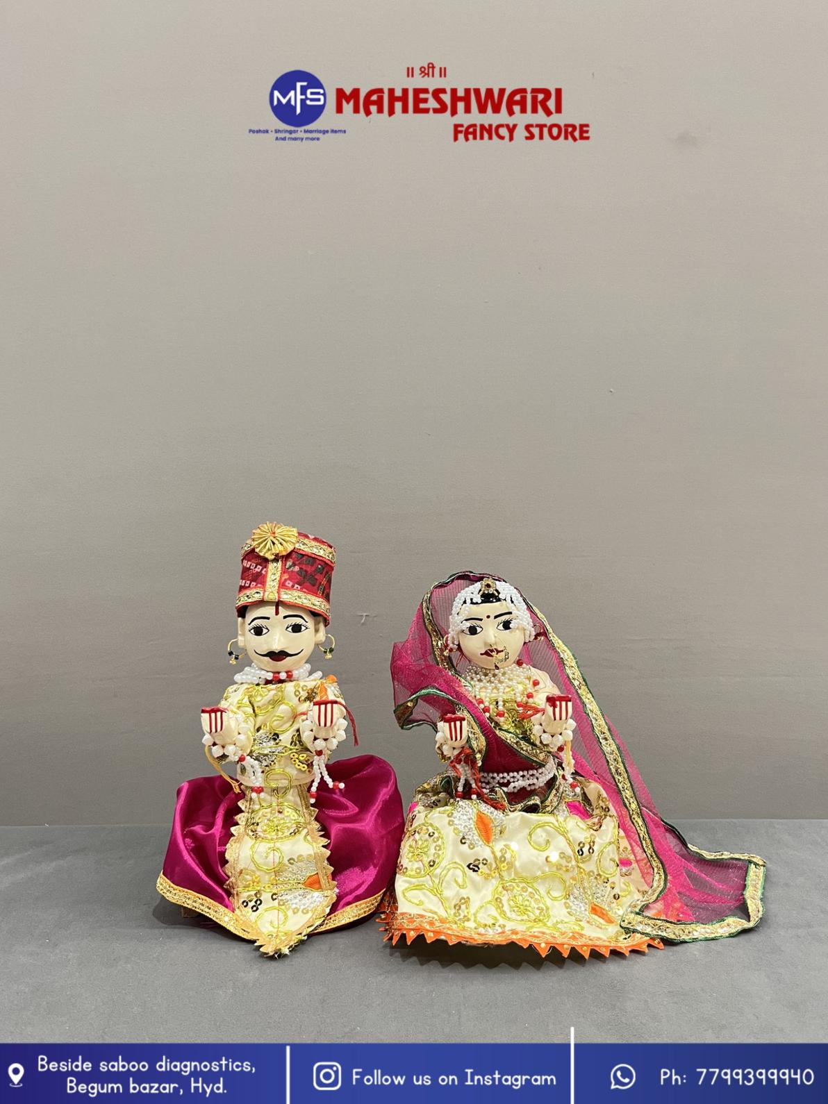 Maheshwari Fancy Store - Pink Gangaur Set 9 Inch