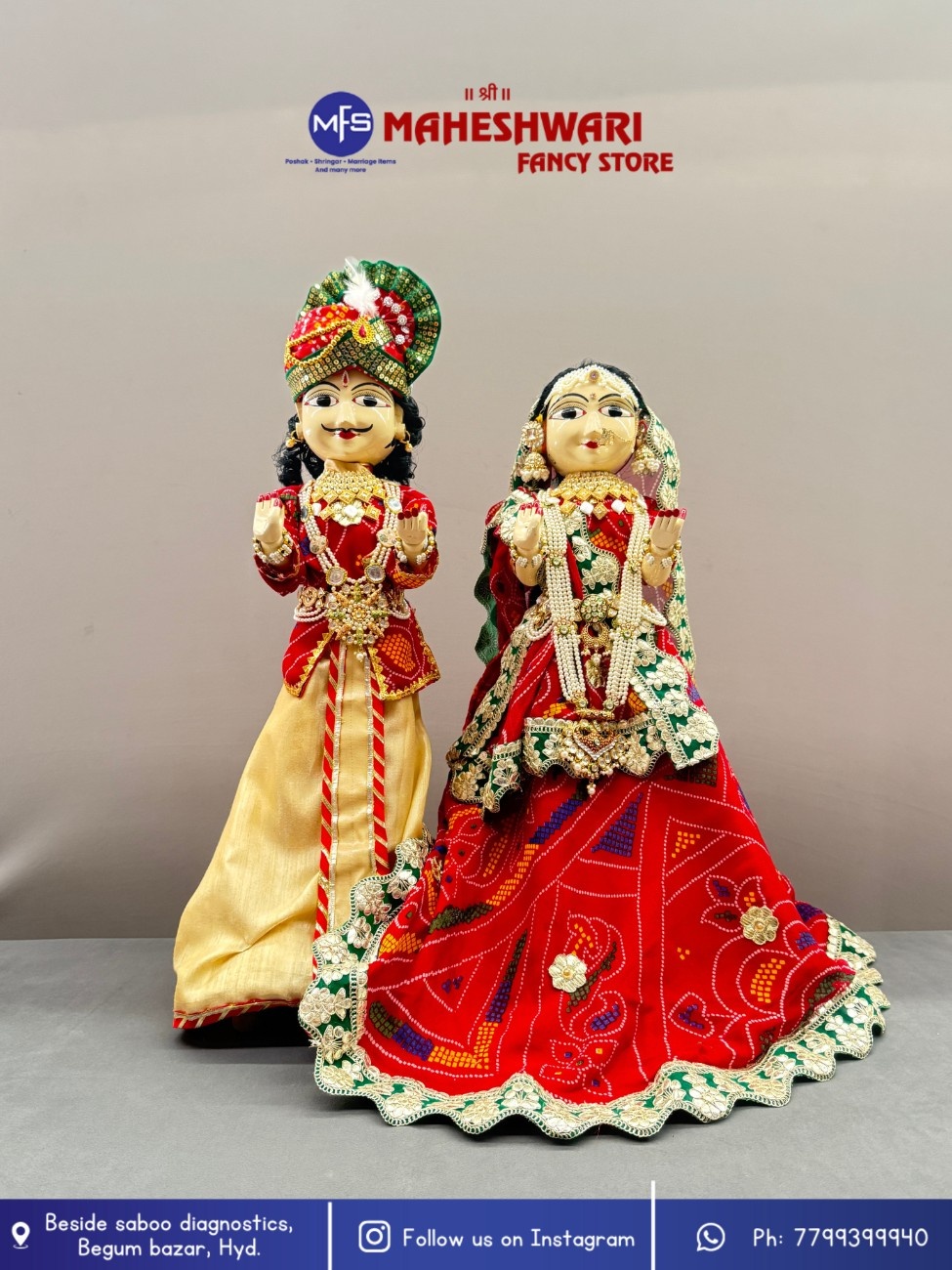 Maheshwari Fancy Store - Fancy Chunri Decorated Gangaur Set 24 Inch