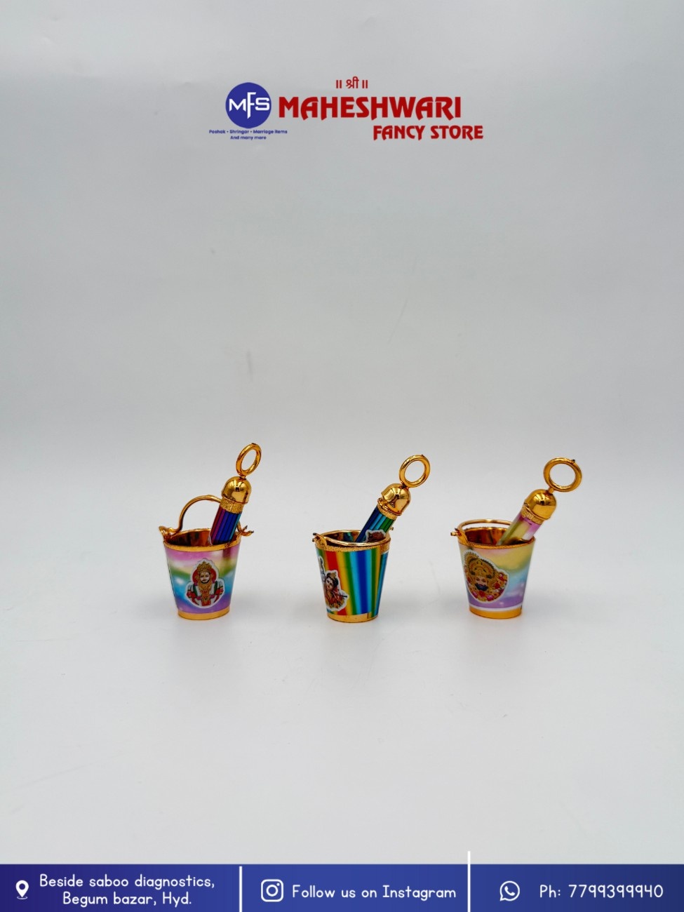 Maheshwari Fancy Store - Colorful Bucket and Pichkari Set