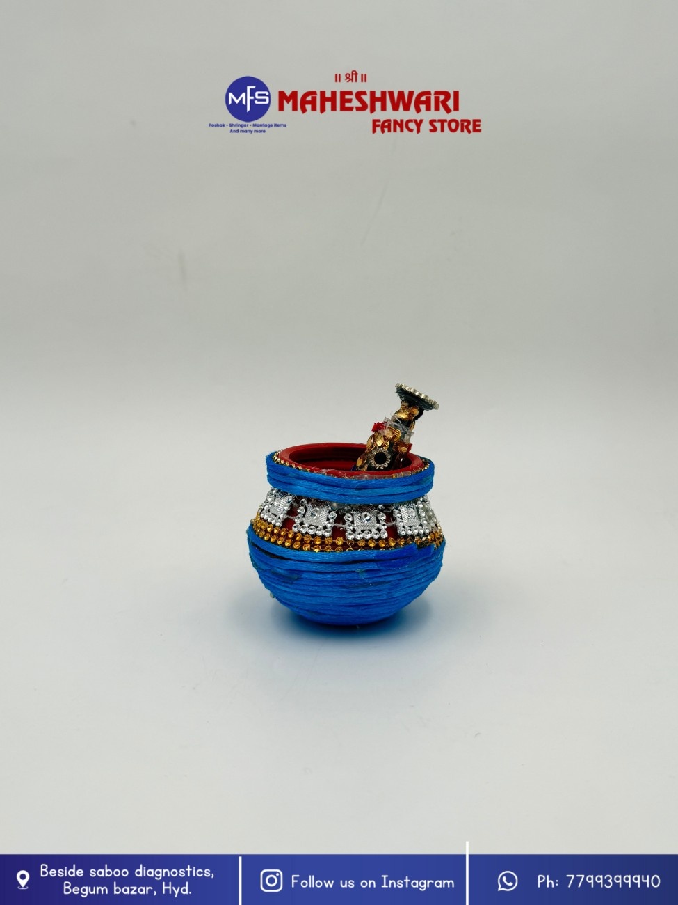 Maheshwari Fancy Store - Fancy Blue Bucket and Pichkari Set