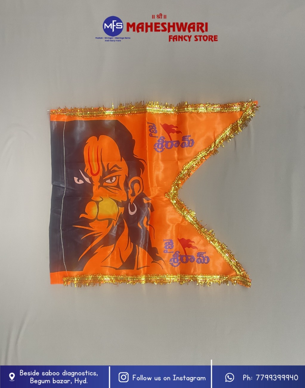 Angry Hanuman Face Jhanda 20*30