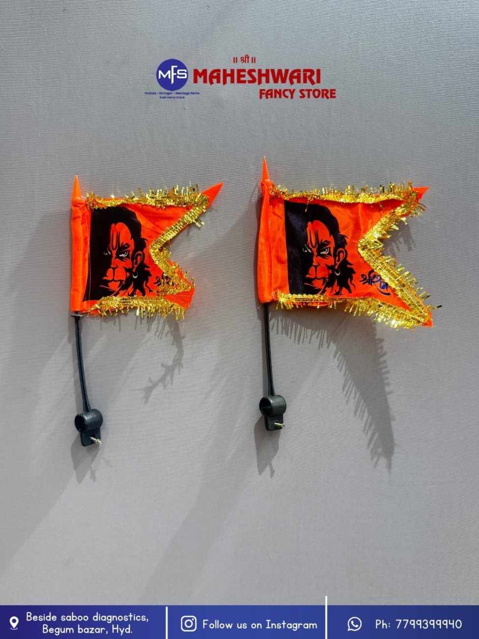 Angry Hanuman Face Bike Jhanda