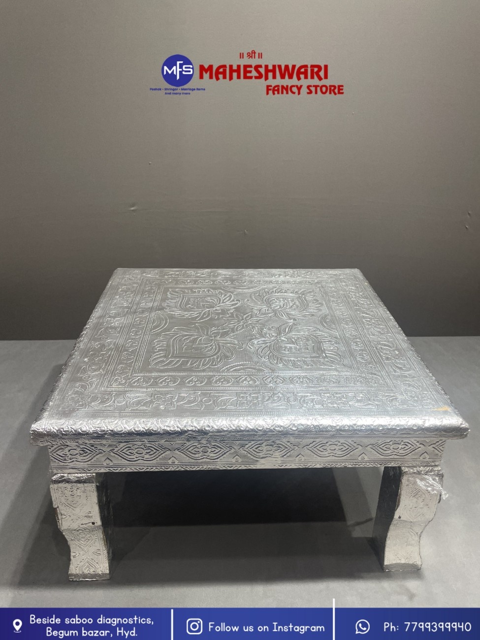Silver Chowki Pata 15*15