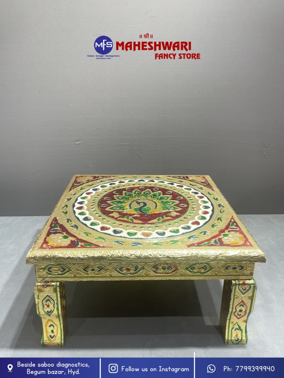 Golden Design Chowki Pata 15*15