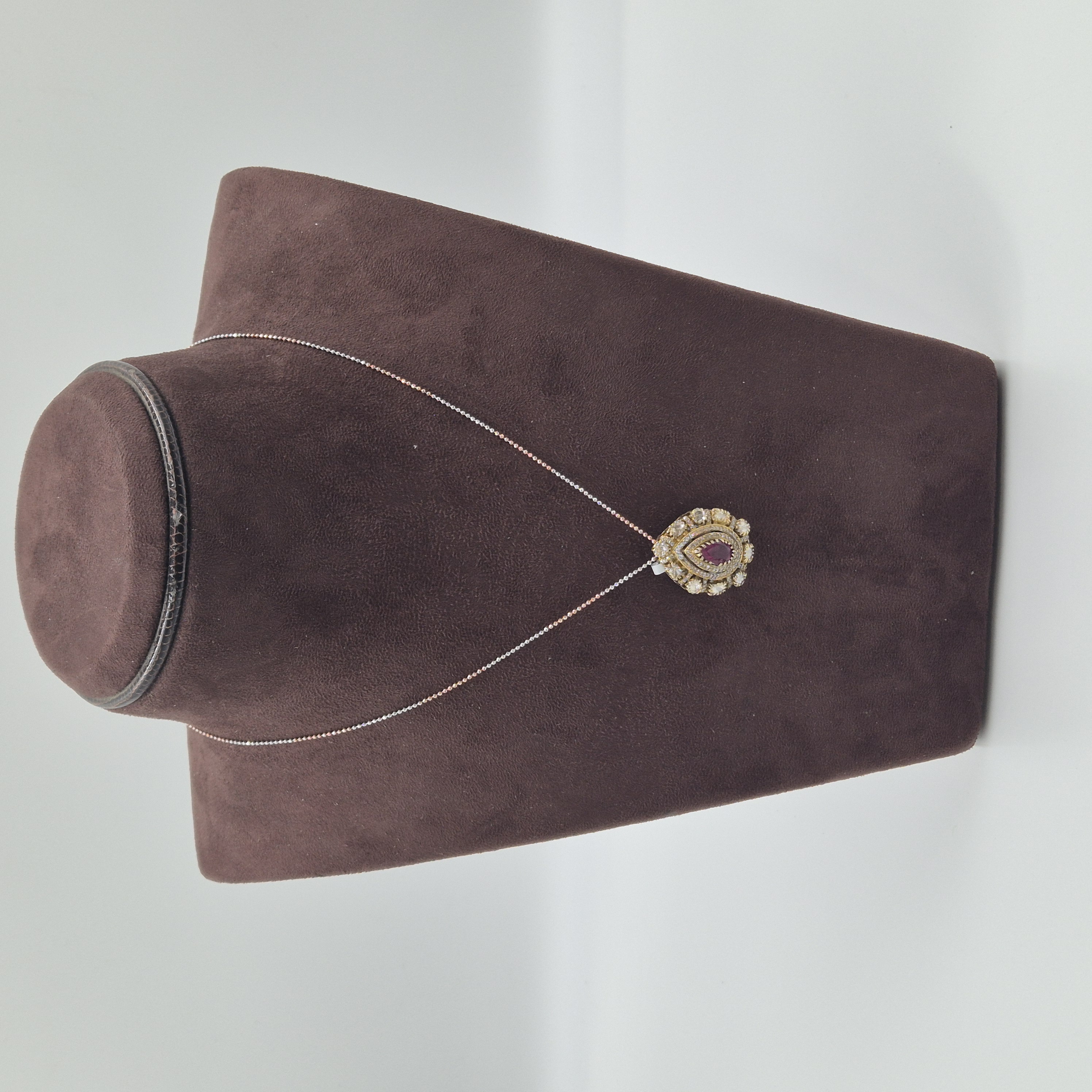 Order Ruby Tear Drop Pendant Necklace online in Hyderabad