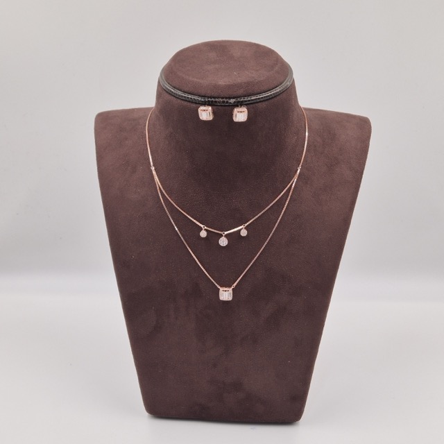 Shri Modi Jewellers - Elegant Layered Silver Pendant Necklace Set