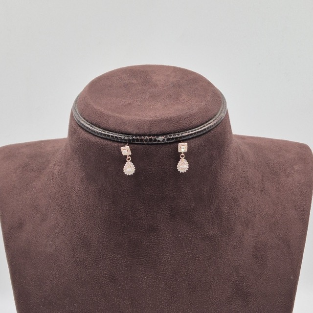 Shri Modi Jewellers - Rose Gold Double Layer Silver Pendant Necklace Set