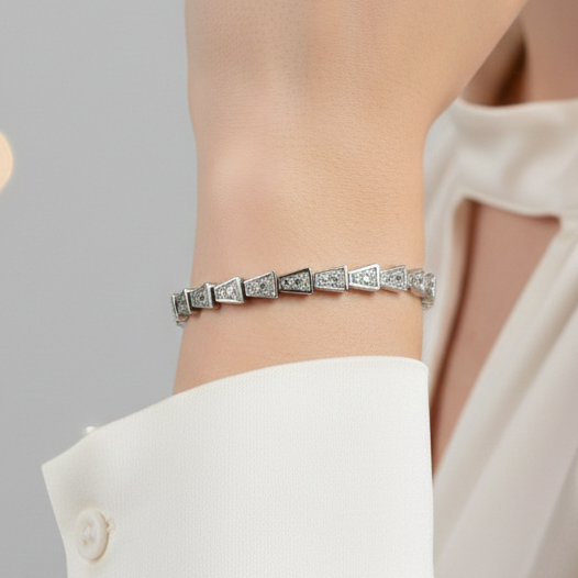 Shri Modi Jewellers - Designer Crystal Silver Bracelet