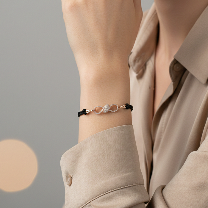 Shri Modi Jewellers - Infinity Charm Silver Bracelet