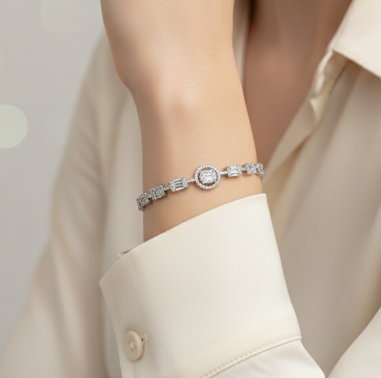 Order CZ Stone Geometric Bracelet online in Hyderabad