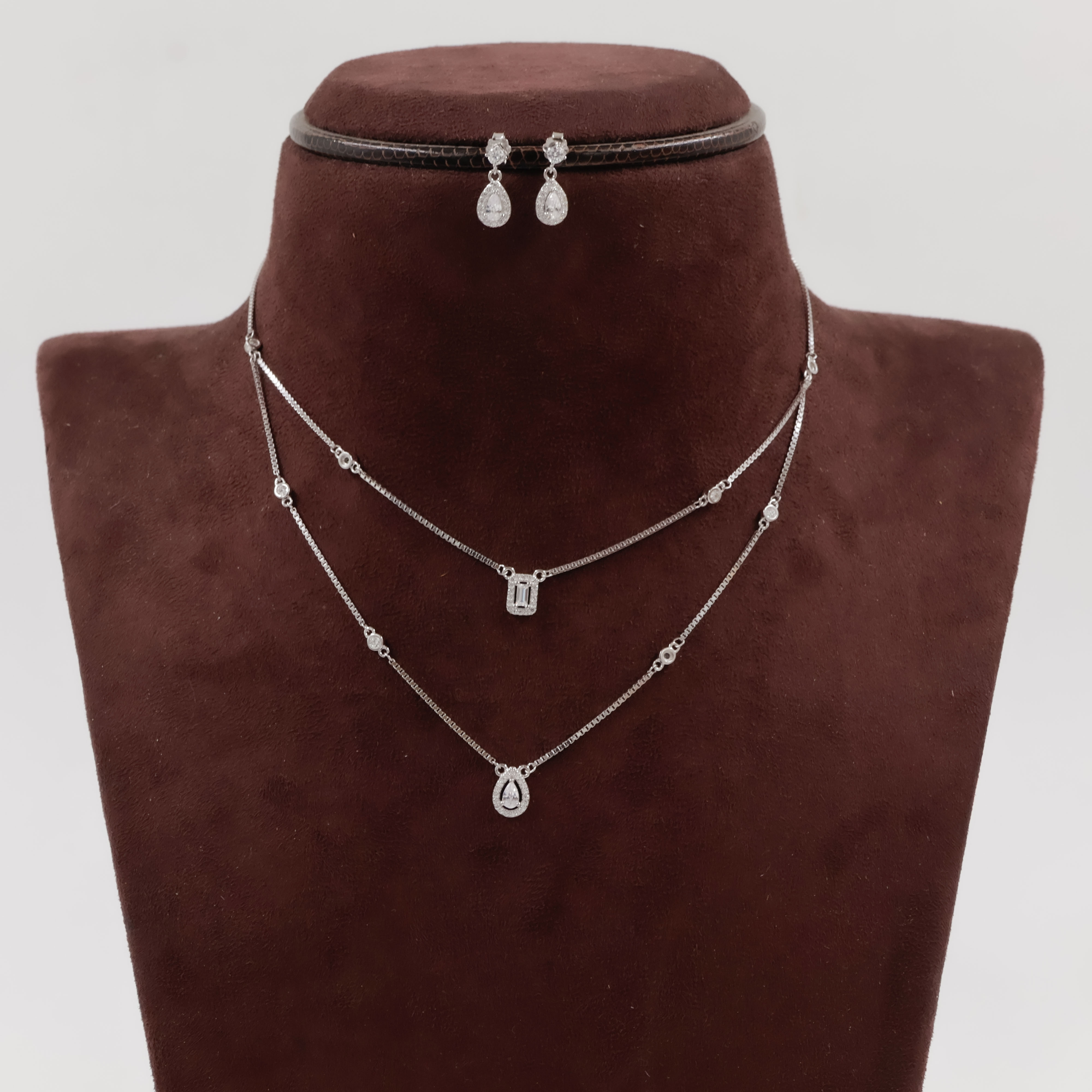 92.5 Silver Necklace Set - 