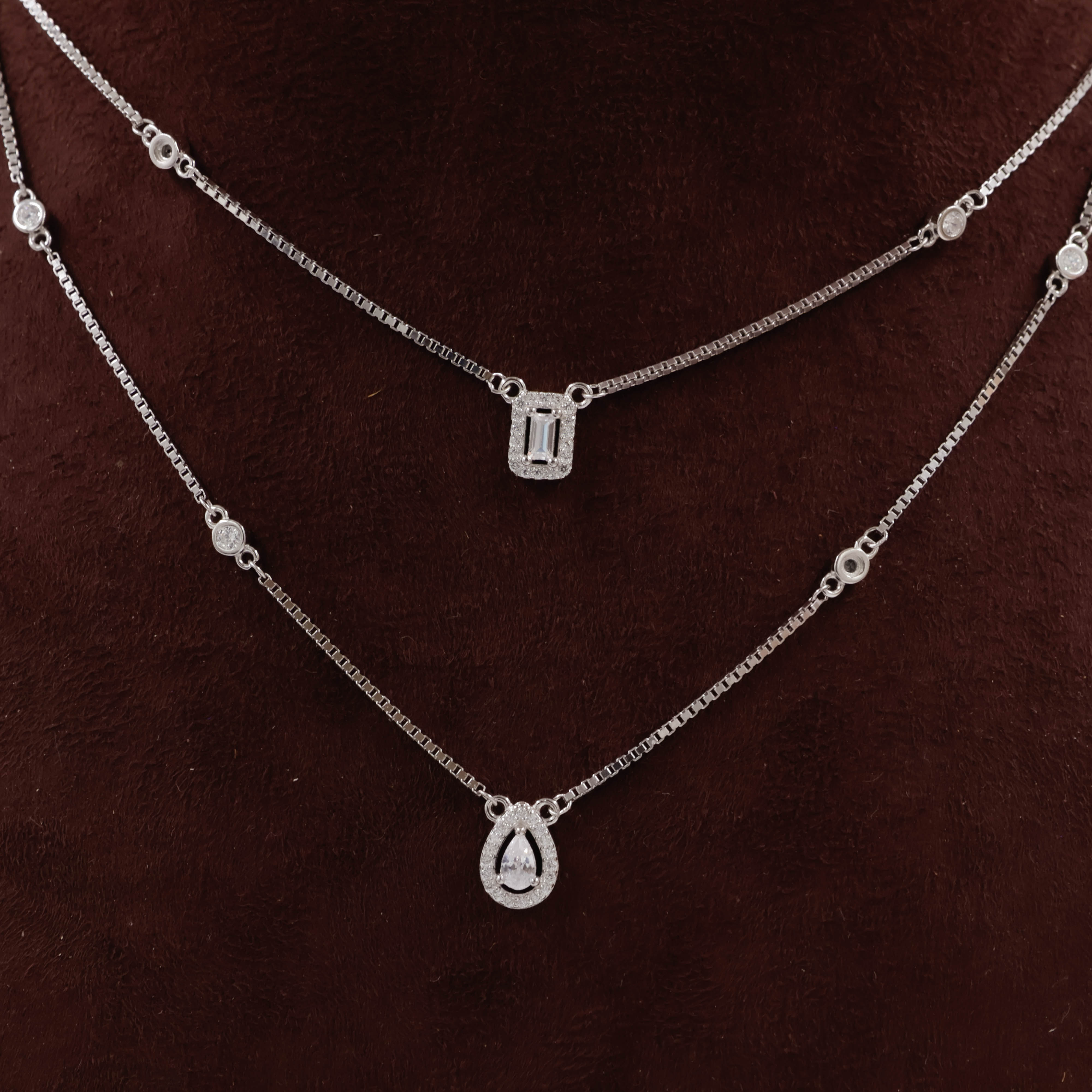 92.5 Silver Necklace Set - 
