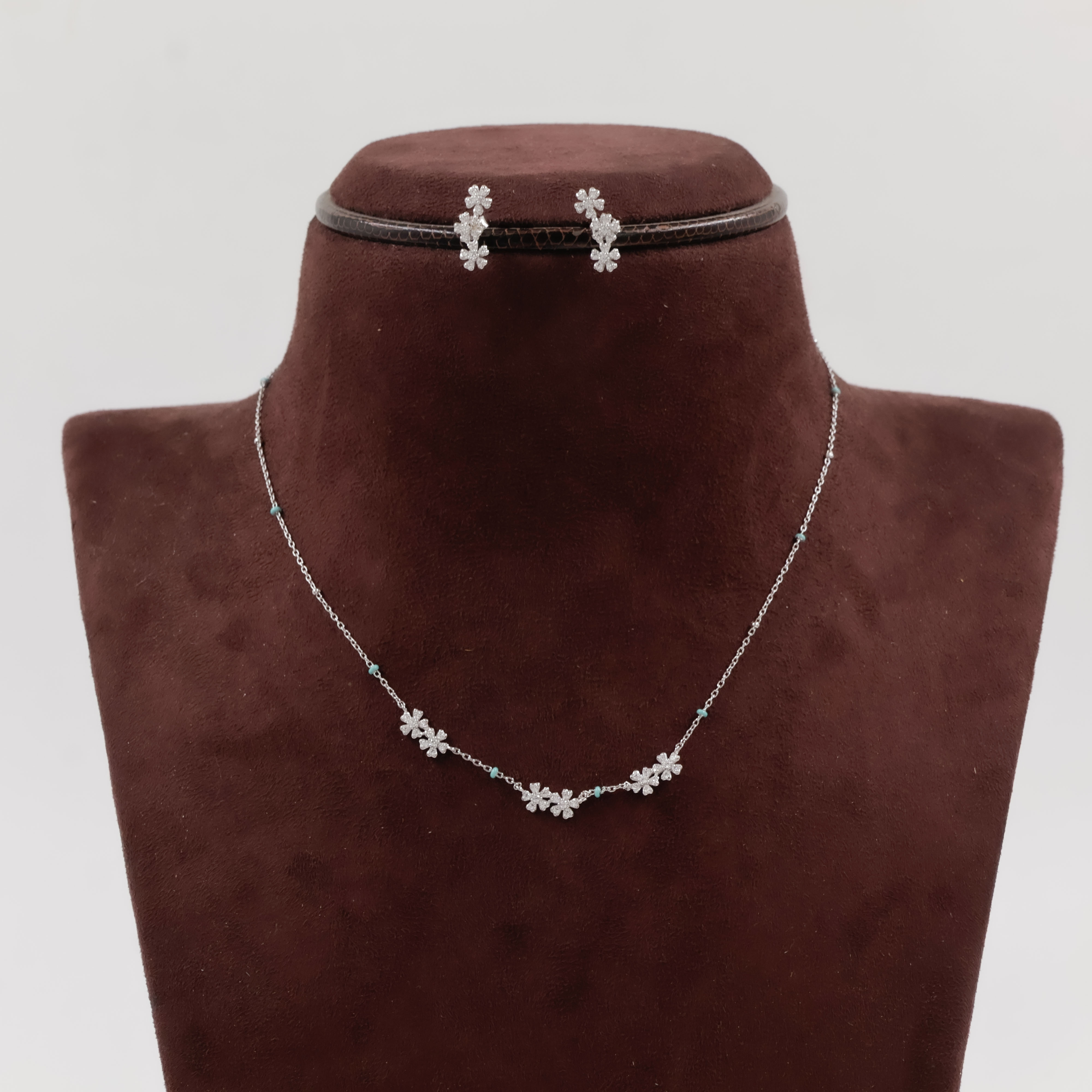 92.5 Silver Necklace Set - 