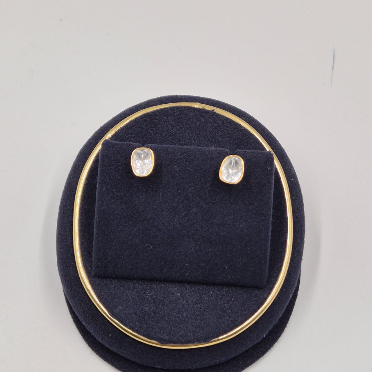 Oval Crystal Stud Earrings